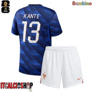 Francia Kante #13 Prima Maglia Bambino Mondiali 2026 Manica Corta (+ Pantaloni corti)